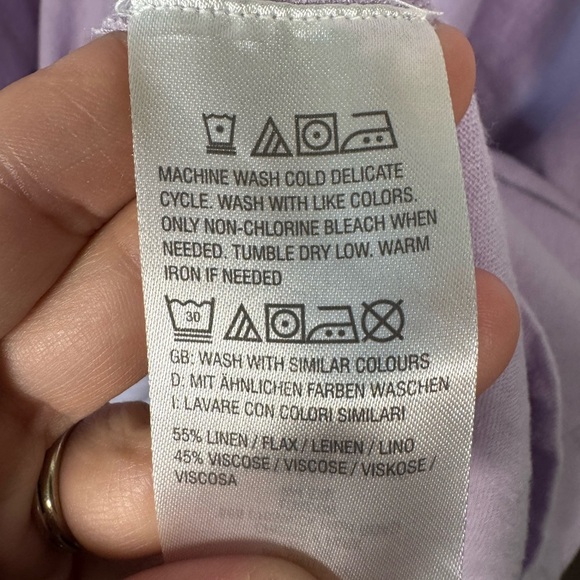 Studio Park x Leah Williams Petite Elevated Linen Dress Lavender QVC Size SP - Picture 5 of 7